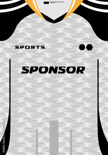 White sports jersey design, Apparel jersey template with abstract pattern, Professional soccer uniform design