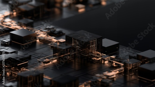 Enterprise Cloud Infrastructure With Modular Data Processing Architecture, Dark Technology Background For Cloud Computing, Data Centers, Digital Systems And Scalable Enterprise IT Solutions Worldwide