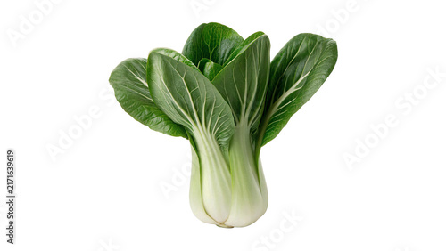 Quadro su tela Fresh green bok choy pak choi leaf organic healthy vegetable isolated on white b
