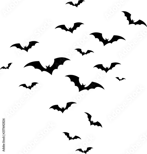 Spooky Bat Silhouette Illustration for Halloween, Haunted House, Horror Party, Gothic Decoration, Creepy Night, and Seasonal Design. Vector Isolated.