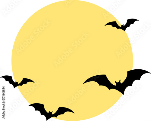 Spooky Bat Silhouette Illustration for Halloween, Haunted House, Horror Party, Gothic Decoration, Creepy Night, and Seasonal Design. Vector Isolated.