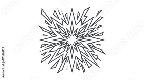 Jagged spiky geometric starburst or crystalline explosion.