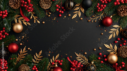 Festive Christmas email header design with holiday decorations