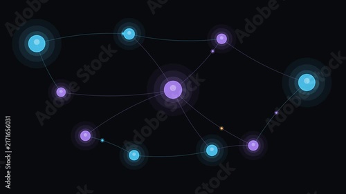 AI Agent Network with Connected Neural Nodes and Digital Information Pathways Motion Graphics