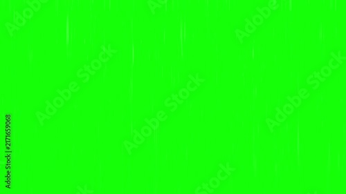 Green screen background features subtle vertical motion lines creating a rain overlay effect suitable for video editing projects.