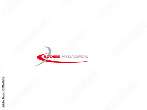 Eddies hydrofoil logo a vector illustration with red and gray tones