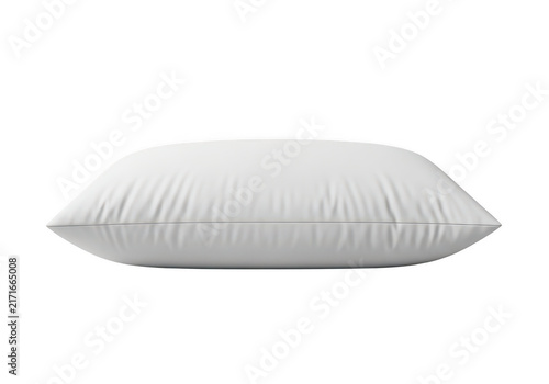 Soft white bed pillow for sleeping isolated on transparent background