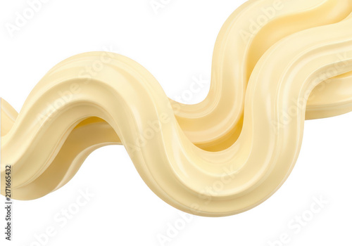 Swirl of smooth creamy vanilla frosting isolated on transparent background