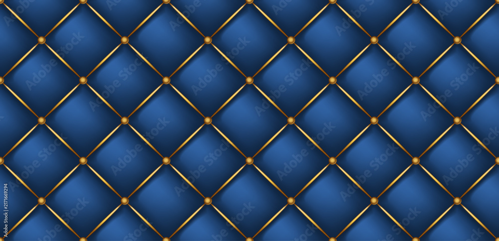 Naklejka premium Quilted background. Upholstery quilted background. Quilted leather texture background. Seamless texture quilted background. Vector illustration