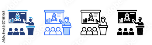 Demo Day icon set multiple style collection