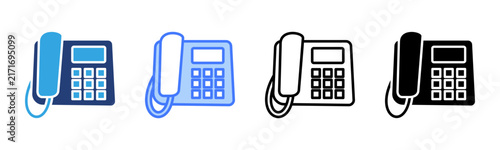 Office Phone icon set multiple style collection