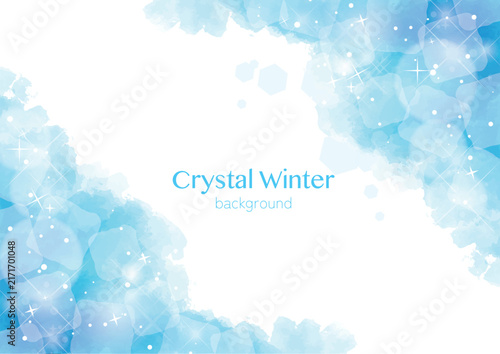Sparkling Crystal Winter Watercolor Frame