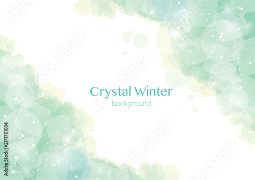 Sparkling Crystal Winter Watercolor Frame