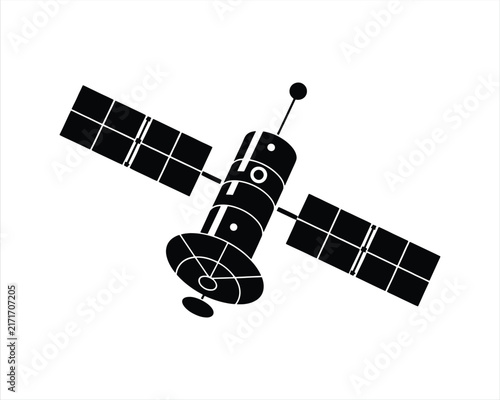 Satellite Silhouette Isolated On White Background. satellite silhouette vector. Satellite Icon