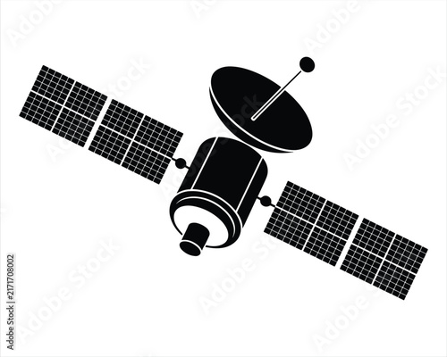 Satellite Silhouette Isolated On White Background. satellite silhouette vector. Satellite Icon