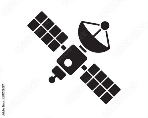 Satellite Silhouette Isolated On White Background. satellite silhouette vector. Satellite Icon