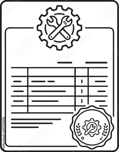 Service Invoice and Technical Maintenance Icon
