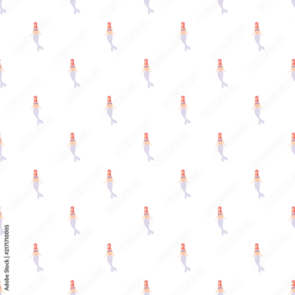 Fototapeta premium Mermaid characters swimming endlessly as a mythical ocean pattern