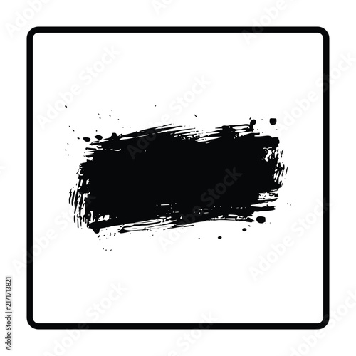 Black Horizontal Dry Brush Stroke Paint Swipe Abstract Artistic Grunge Texture Background Vector Illustration