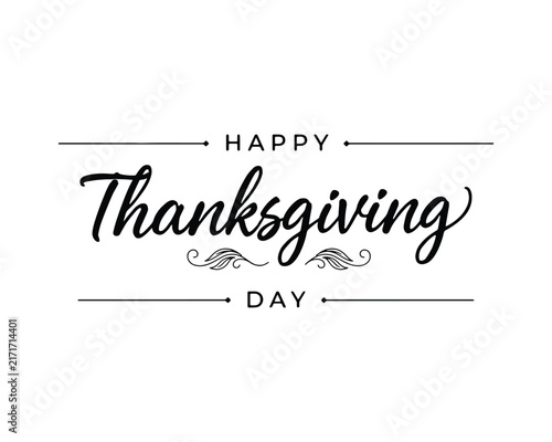 Happy thanksgiving day typography festive celebrations. hand lettering calligraphy design for  happy thanksgiving day. Handwritten happy thanksgiving day lettering