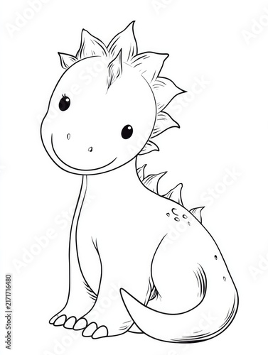 Charming dinosaur with oversized eyes and cheerful expression, radiating warmth and joy.