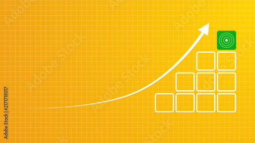 Business Growth Arrow with Target and Performance Chart
