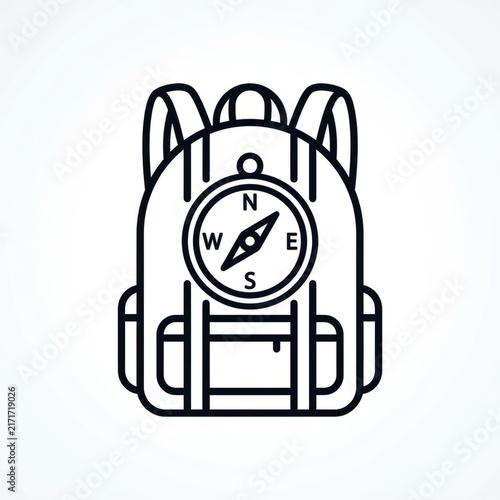 Minimalist line art illustration of a vintage camera icon.