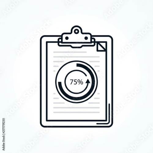 Minimalist black and white illustration of a progress bar at 75 percent.