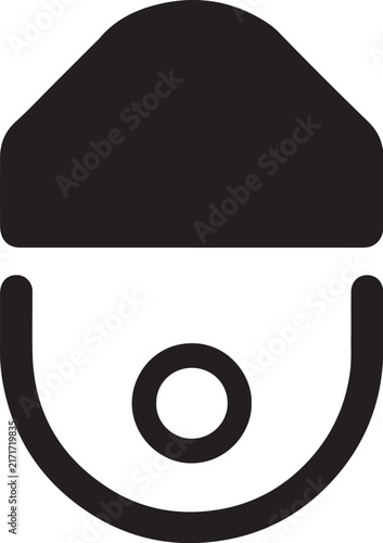 Dome security camera or surveillance lens icon vector design