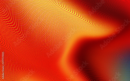 Abstract bright red and orange wavy lines pattern with digital glitch effect and dynamic motion texture design