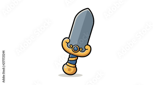 Fantasy Sword with Ornate Handle Isolated