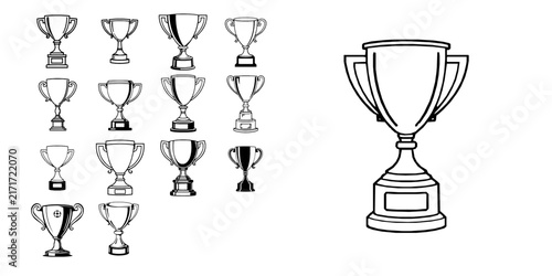 Trophy Cup Double Pixel Perfect Icon Outline Icon