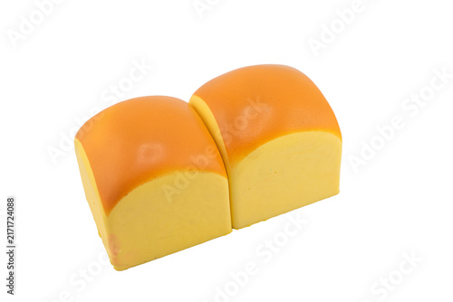 Two Pieces of Soft Yellow Bread Rolls