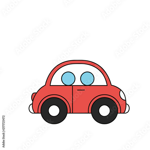 Simple Red Cartoon Car