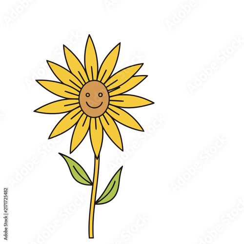 Smiling Sunflower Cartoon