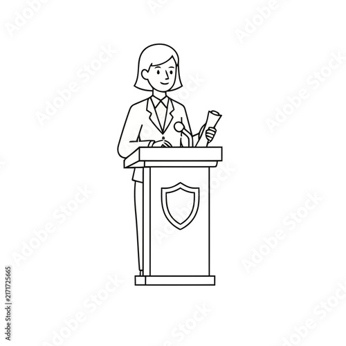 Woman speaking at a podium