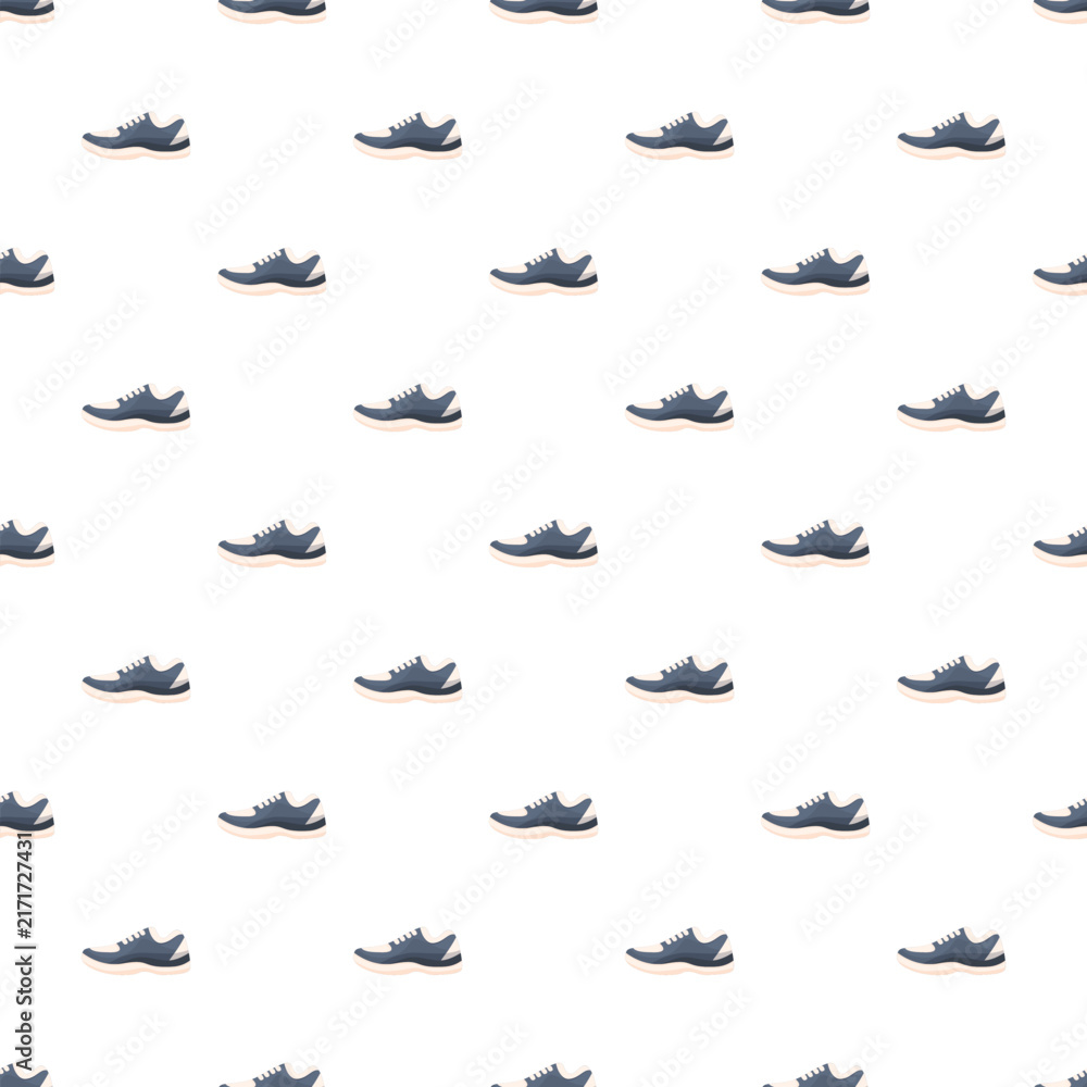 Fototapeta premium Sneakers creating a repetitive footwear pattern on a white background
