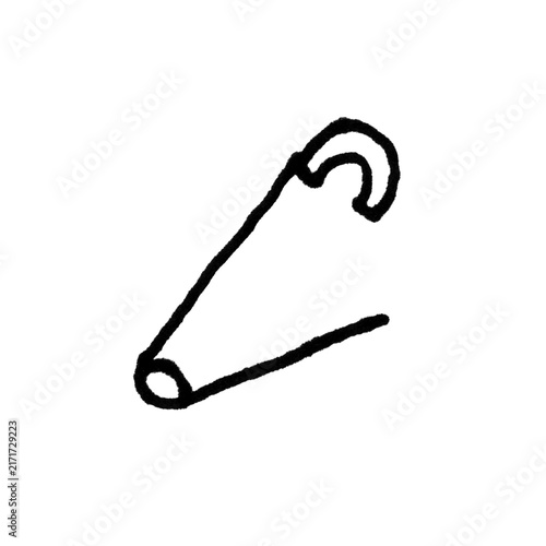 Hand-drawn Safety Pin Doodle Line Art Vector Sketch Brush