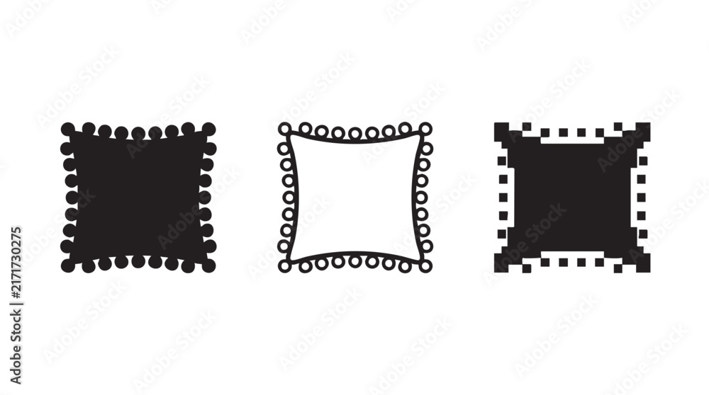 Fototapeta premium Three distinct square frame designs featuring unique decorative borders