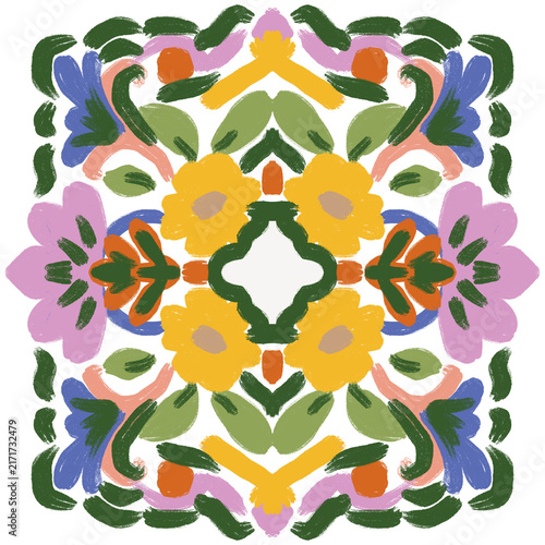 Flower pattern with bright colours