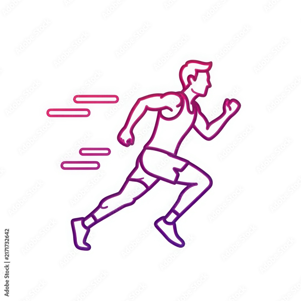 Fototapeta premium An athlete in motion, showcasing the dynamic energy of running and exercise.