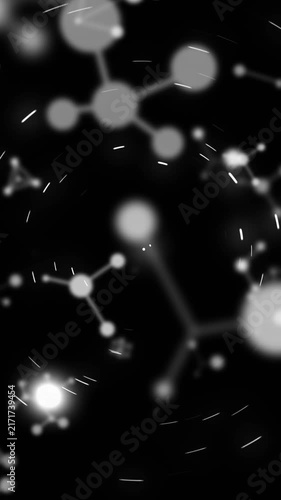 Animation of molecules spinning over universe