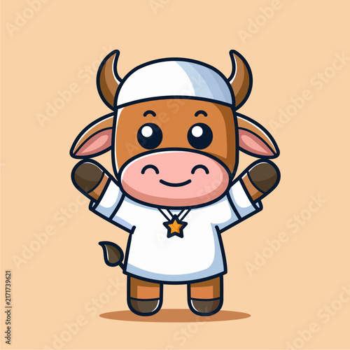 Cute cartoon cow vector