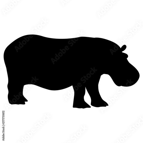 Canvas Print hippopotamus silhouette