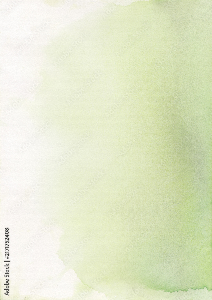 Obraz premium Natural Tone Pale Green Watercolor Gradient Background Featuring Authentic Fine Art Paper Texture