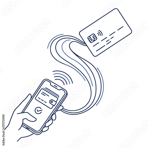 Contactless Digital Payment Concept with Smartphone and Credit Card