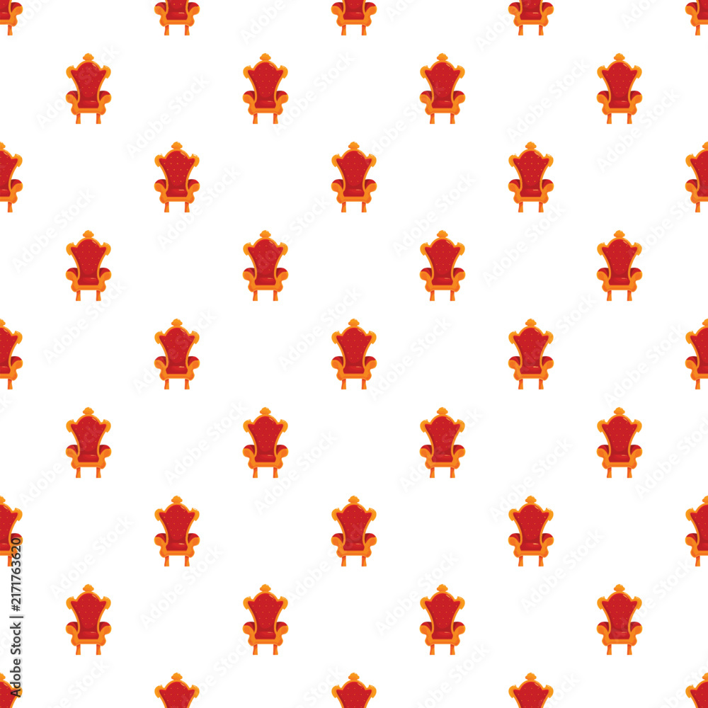 Naklejka premium Repeating royal red and gold throne chairs creating a seamless regal pattern