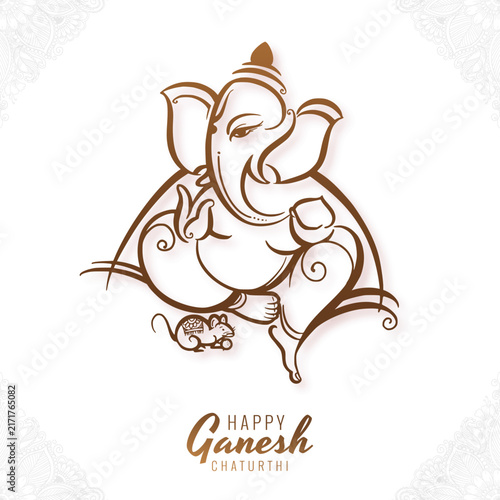 Beautiful ganesh chaturthi festival card background