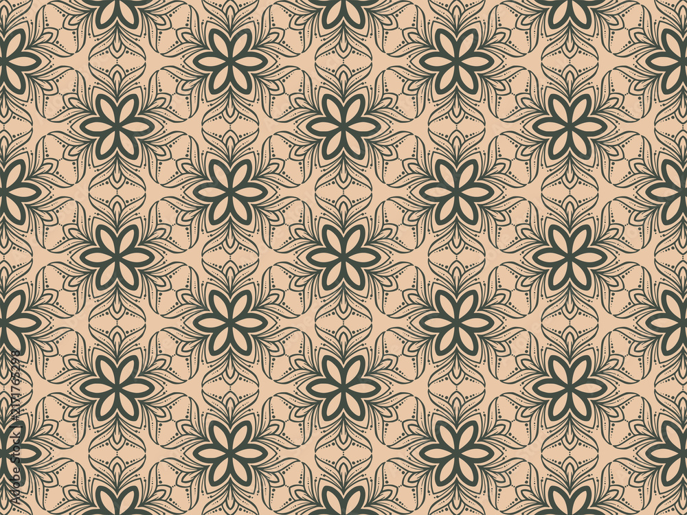 Fototapeta premium Seamless hand drawn mandala pattern vintage design