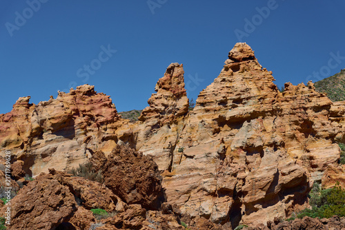 Bild auf Leinwand Eroded volcanic tuff textures, Tenerife